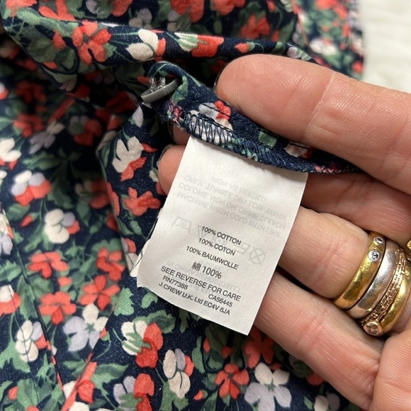 J. Crew Liberty Fabric Long Sleeve Button Down Floral Top Size 6 - Picture 11 of 12